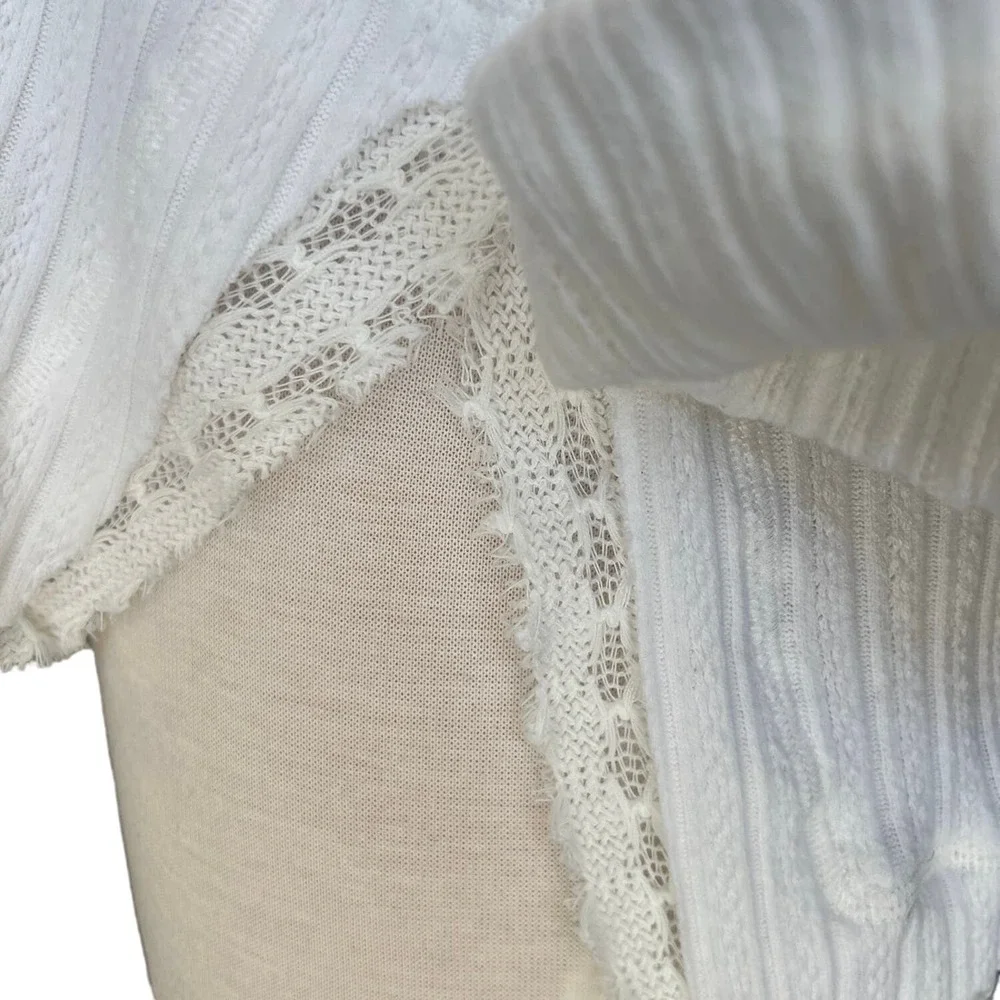 Miss Me White Knit 3/4 Sleeve Womens‎ XS